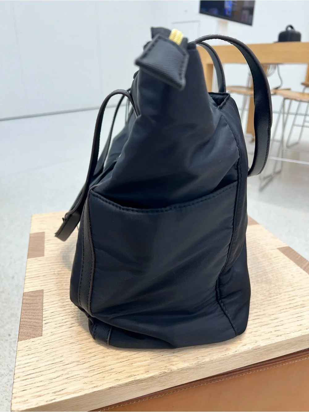 Aimee Kestenberg Black Nylon Tote with Gold Hardware